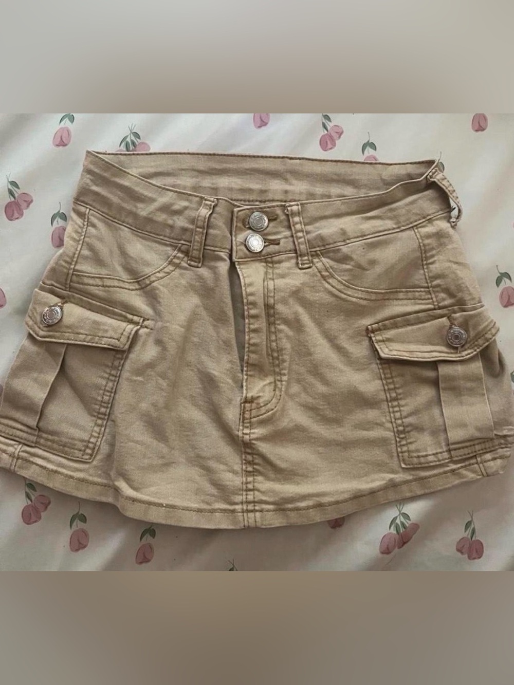 SHEIN Tan Utility Cargo Mini Skirt